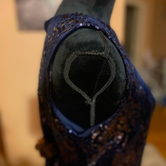 New with tags Jackie Jon midnight blue Sequins Velvet Dress - Picture 2 of 7